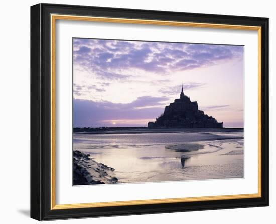 Mont Saint-Michel at Sunset, Unesco World Heritage Site, La Manche Region, Basse Normandie, France-Roy Rainford-Framed Photographic Print