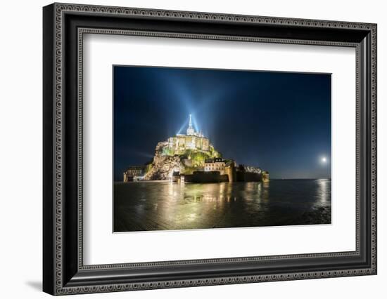 Mont Saint Michel La Nuit-Philippe Manguin-Framed Photographic Print