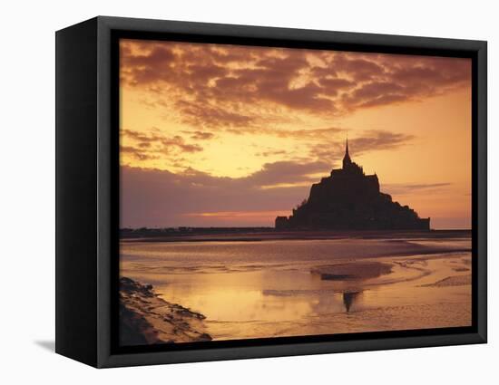 Mont Saint-Michel (Mont St. Michel) at Sunset, La Manche Region, Normandy, France, Europe-Roy Rainford-Framed Premier Image Canvas