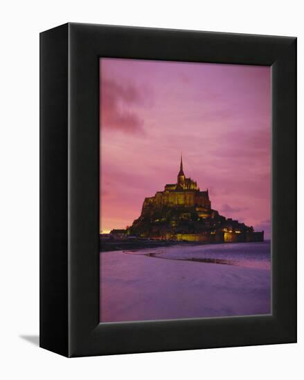 Mont Saint-Michel (Mont St. Michel) at Sunset, La Manche Region, Normandy, France, Europe-Roy Rainford-Framed Premier Image Canvas