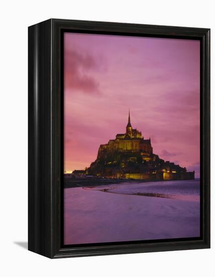 Mont Saint-Michel (Mont St. Michel) at Sunset, La Manche Region, Normandy, France, Europe-Roy Rainford-Framed Premier Image Canvas