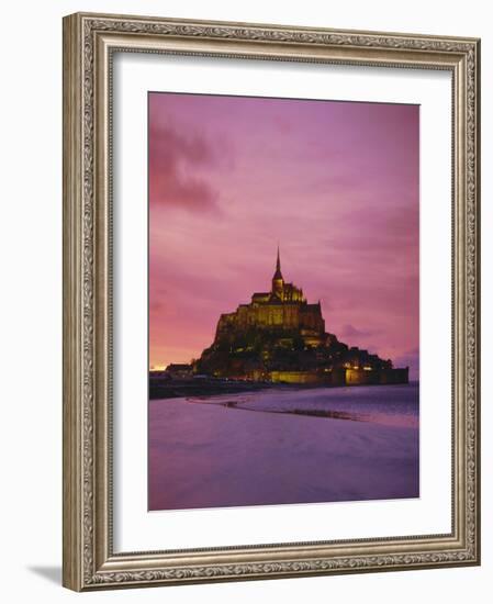 Mont Saint-Michel (Mont St. Michel) at Sunset, La Manche Region, Normandy, France, Europe-Roy Rainford-Framed Photographic Print