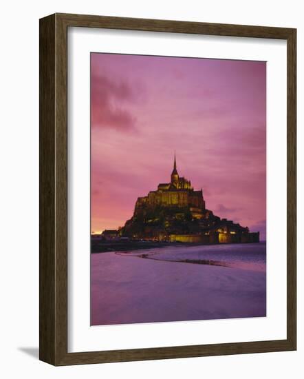 Mont Saint-Michel (Mont St. Michel) at Sunset, La Manche Region, Normandy, France, Europe-Roy Rainford-Framed Photographic Print