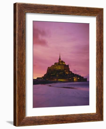 Mont Saint-Michel (Mont St. Michel) at Sunset, La Manche Region, Normandy, France, Europe-Roy Rainford-Framed Photographic Print