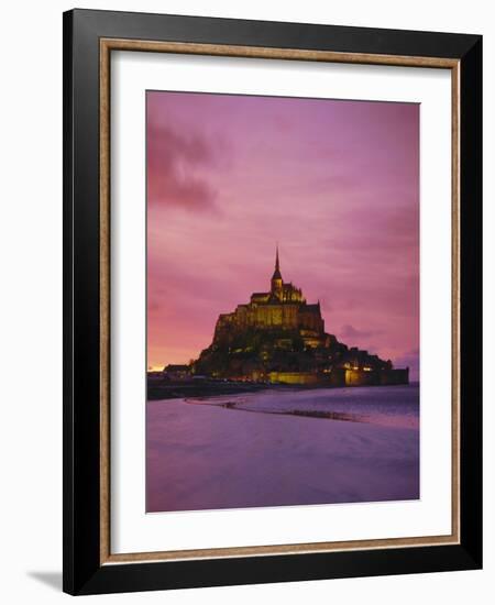 Mont Saint-Michel (Mont St. Michel) at Sunset, La Manche Region, Normandy, France, Europe-Roy Rainford-Framed Photographic Print