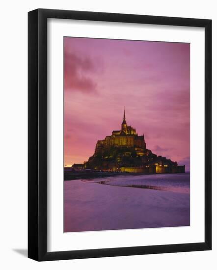 Mont Saint-Michel (Mont St. Michel) at Sunset, La Manche Region, Normandy, France, Europe-Roy Rainford-Framed Photographic Print