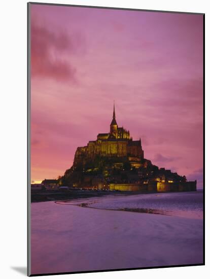 Mont Saint-Michel (Mont St. Michel) at Sunset, La Manche Region, Normandy, France, Europe-Roy Rainford-Mounted Photographic Print