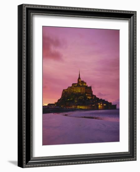 Mont Saint-Michel (Mont St. Michel) at Sunset, La Manche Region, Normandy, France, Europe-Roy Rainford-Framed Photographic Print