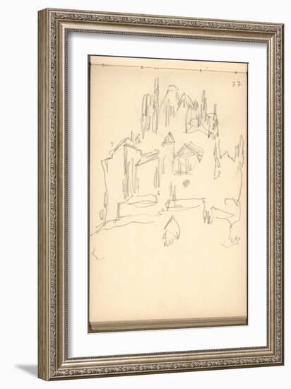 Mont Saint-Michel (Pencil on Paper)-Claude Monet-Framed Giclee Print