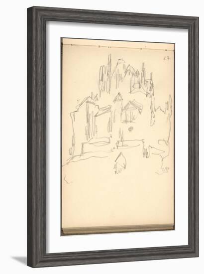 Mont Saint-Michel (Pencil on Paper)-Claude Monet-Framed Giclee Print