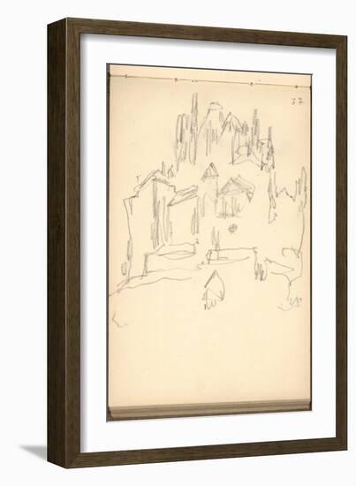 Mont Saint-Michel (Pencil on Paper)-Claude Monet-Framed Giclee Print