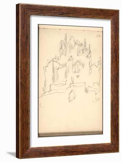 Mont Saint-Michel (Pencil on Paper)-Claude Monet-Framed Giclee Print