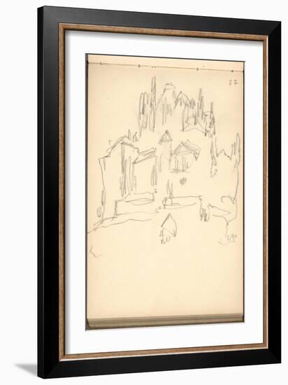 Mont Saint-Michel (Pencil on Paper)-Claude Monet-Framed Giclee Print