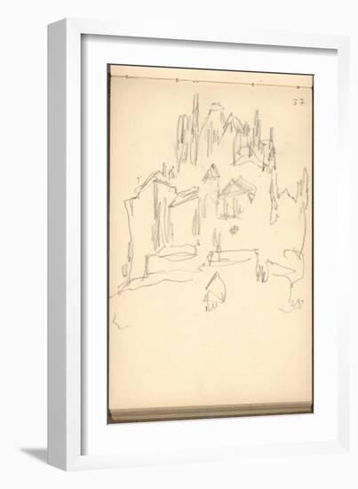 Mont Saint-Michel (Pencil on Paper)-Claude Monet-Framed Giclee Print