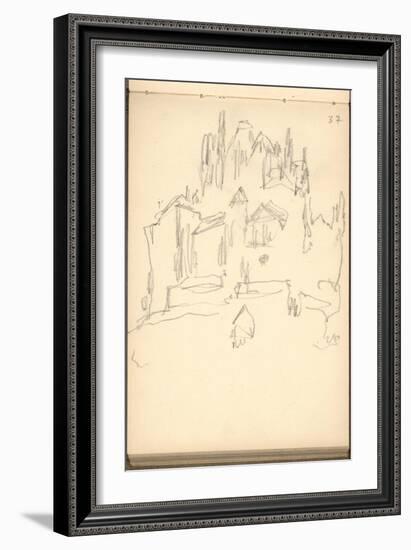 Mont Saint-Michel (Pencil on Paper)-Claude Monet-Framed Giclee Print