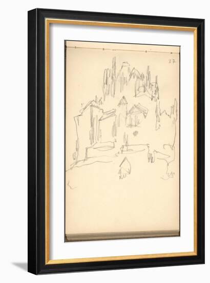 Mont Saint-Michel (Pencil on Paper)-Claude Monet-Framed Giclee Print