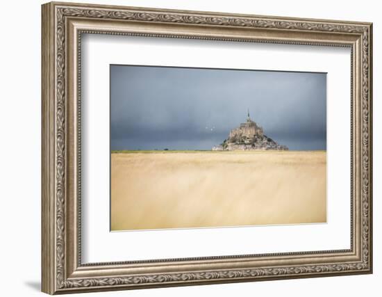 Mont Saint Michel under grey sky-Philippe Manguin-Framed Photographic Print