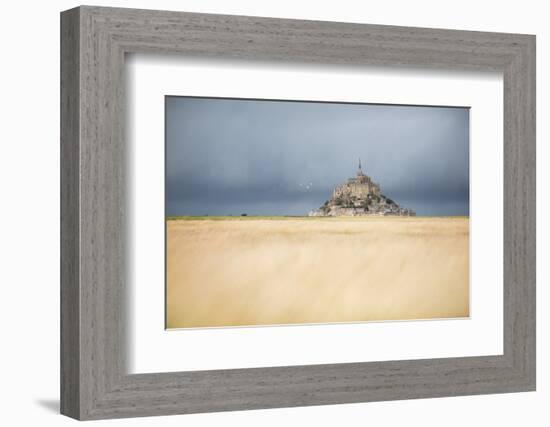 Mont Saint Michel under grey sky-Philippe Manguin-Framed Photographic Print