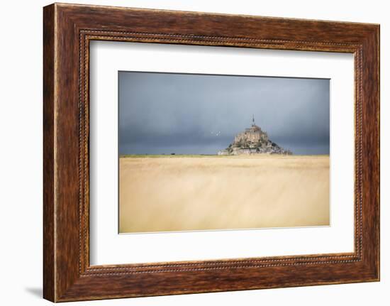 Mont Saint Michel under grey sky-Philippe Manguin-Framed Photographic Print