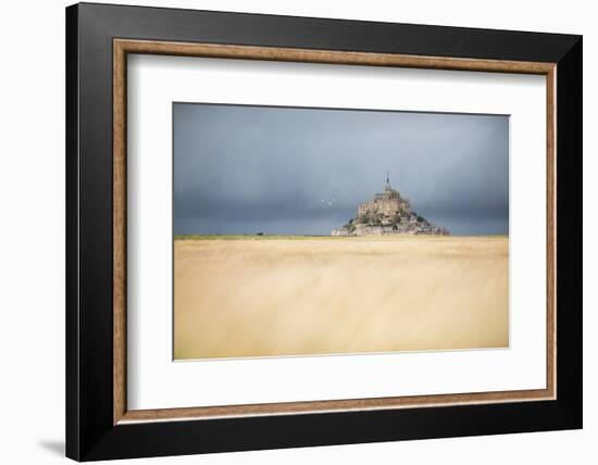 Mont Saint Michel under grey sky-Philippe Manguin-Framed Photographic Print