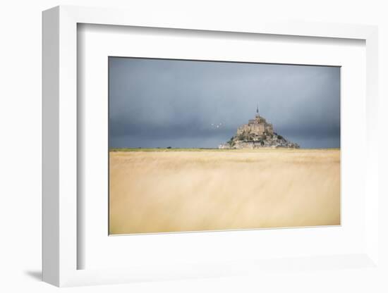 Mont Saint Michel under grey sky-Philippe Manguin-Framed Photographic Print