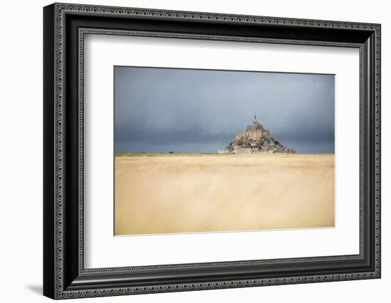 Mont Saint Michel under grey sky-Philippe Manguin-Framed Photographic Print