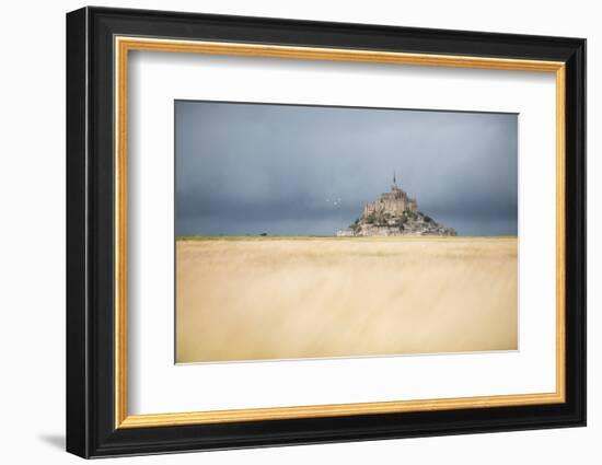 Mont Saint Michel under grey sky-Philippe Manguin-Framed Photographic Print