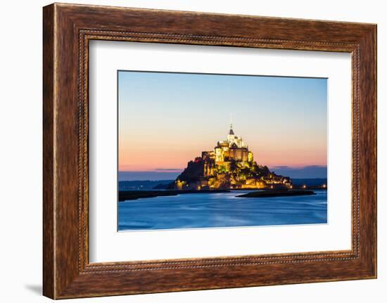 Mont Saint Michele at Dusk France-vichie81-Framed Photographic Print