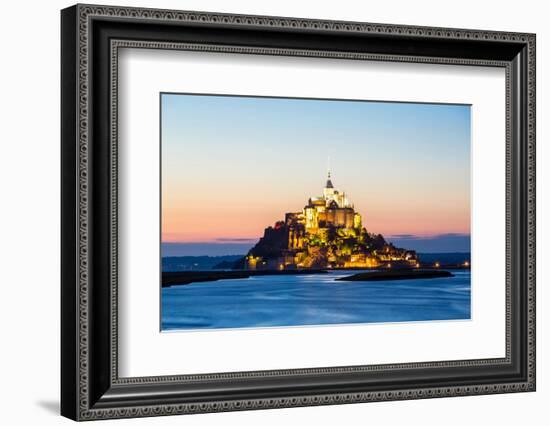 Mont Saint Michele at Dusk France-vichie81-Framed Photographic Print