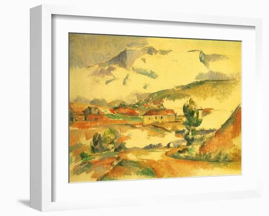 Mont Sainte-Victoire, 1887-Paul C?zanne-Framed Premium Giclee Print