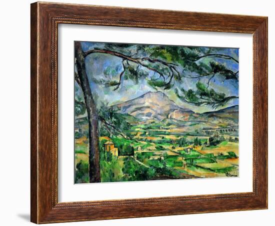 Mont Sainte-Victoire with Large Pine-Tree, circa 1887-Paul Cézanne-Framed Giclee Print