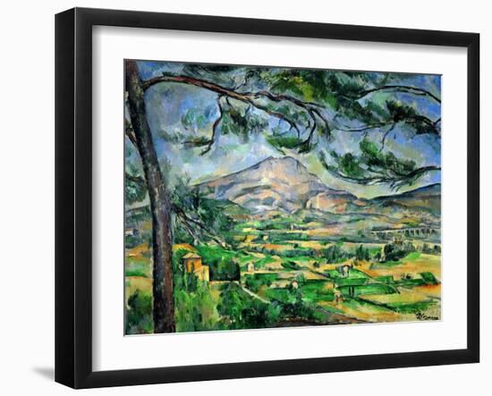 Mont Sainte-Victoire with Large Pine-Tree, circa 1887-Paul Cézanne-Framed Giclee Print