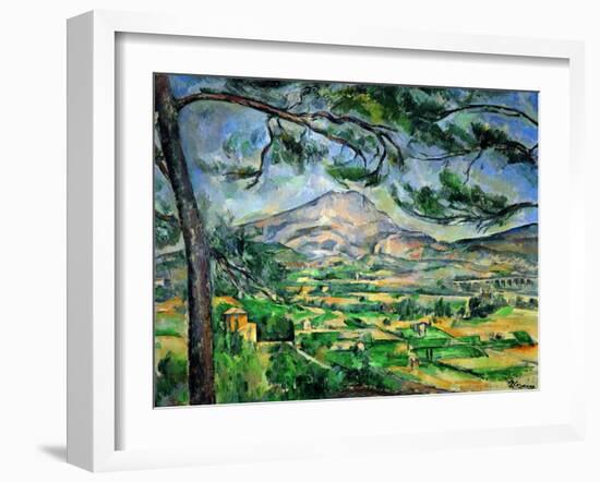 Mont Sainte-Victoire with Large Pine-Tree, circa 1887-Paul Cézanne-Framed Giclee Print