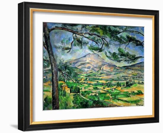 Mont Sainte-Victoire with Large Pine-Tree, circa 1887-Paul Cézanne-Framed Giclee Print