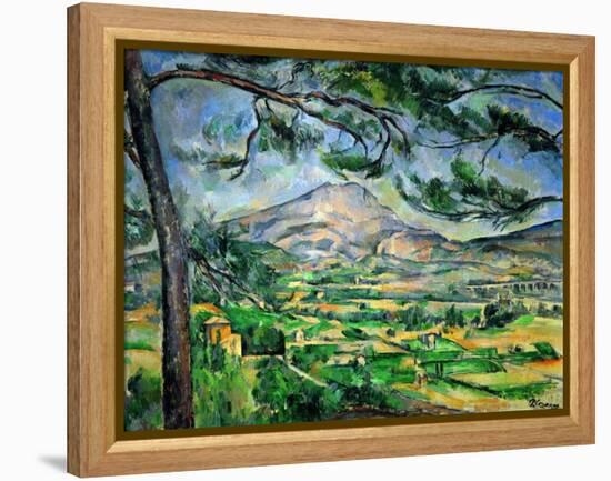 Mont Sainte-Victoire with Large Pine-Tree, circa 1887-Paul Cézanne-Framed Premier Image Canvas