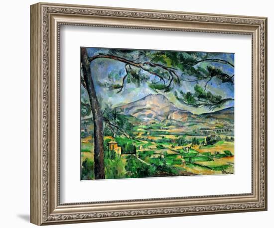 Mont Sainte-Victoire with Large Pine-Tree, circa 1887-Paul Cézanne-Framed Giclee Print