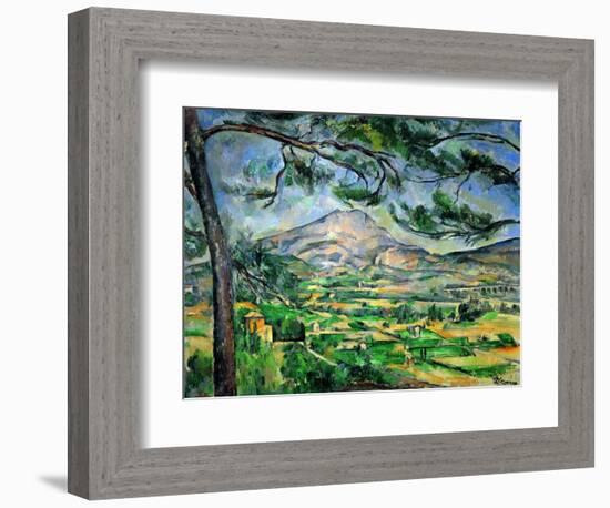 Mont Sainte-Victoire with Large Pine-Tree, circa 1887-Paul Cézanne-Framed Giclee Print