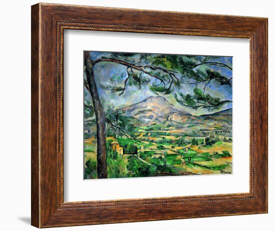 Mont Sainte-Victoire with Large Pine-Tree, circa 1887-Paul Cézanne-Framed Giclee Print