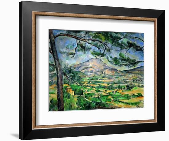 Mont Sainte-Victoire with Large Pine-Tree, circa 1887-Paul Cézanne-Framed Giclee Print