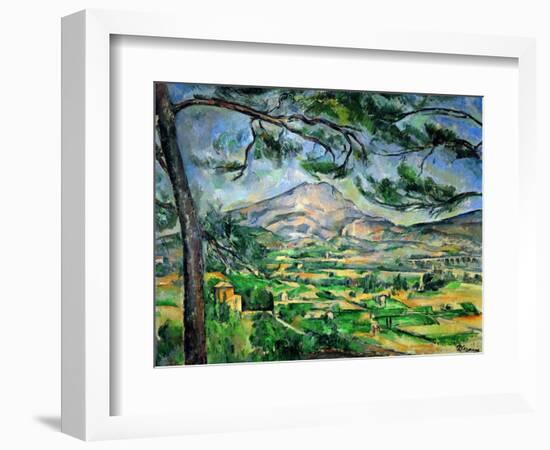 Mont Sainte-Victoire with Large Pine-Tree, circa 1887-Paul Cézanne-Framed Giclee Print