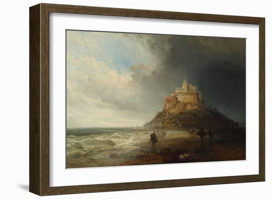 Mont St Michel, 1854 (Oil on Canvas)-Charles Bentley-Framed Giclee Print