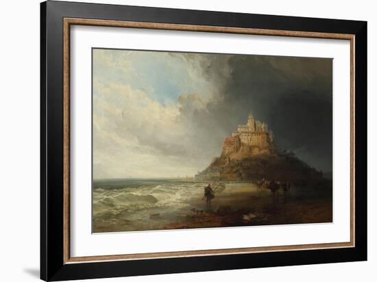 Mont St Michel, 1854 (Oil on Canvas)-Charles Bentley-Framed Giclee Print