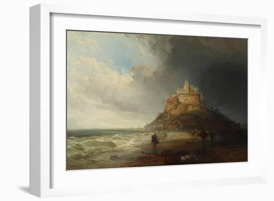 Mont St Michel, 1854 (Oil on Canvas)-Charles Bentley-Framed Giclee Print