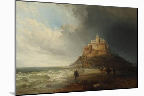 Mont St Michel, 1854 (Oil on Canvas)-Charles Bentley-Mounted Giclee Print