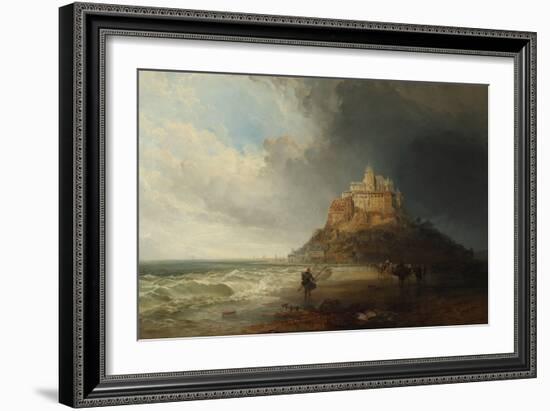 Mont St Michel, 1854 (Oil on Canvas)-Charles Bentley-Framed Giclee Print
