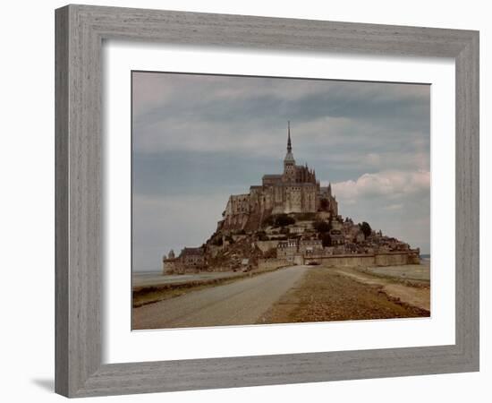 Mont St. Michel Crowned by Abbey Built by Monks in the 13th Century-Eliot Elisofon-Framed Photographic Print