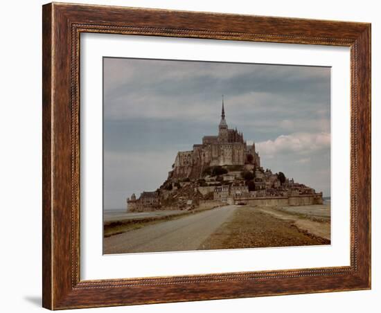 Mont St. Michel Crowned by Abbey Built by Monks in the 13th Century-Eliot Elisofon-Framed Photographic Print