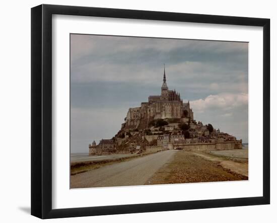 Mont St. Michel Crowned by Abbey Built by Monks in the 13th Century-Eliot Elisofon-Framed Photographic Print