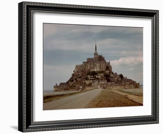 Mont St. Michel Crowned by Abbey Built by Monks in the 13th Century-Eliot Elisofon-Framed Photographic Print