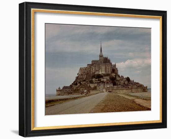 Mont St. Michel Crowned by Abbey Built by Monks in the 13th Century-Eliot Elisofon-Framed Photographic Print